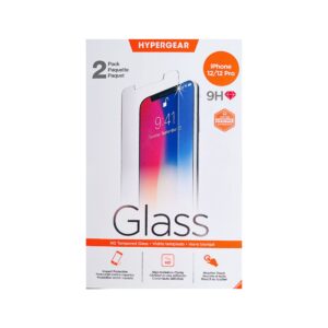 HYPERGEAR 2 PACK 9H HD Tempered Glass For iPhone 12/12 Pro